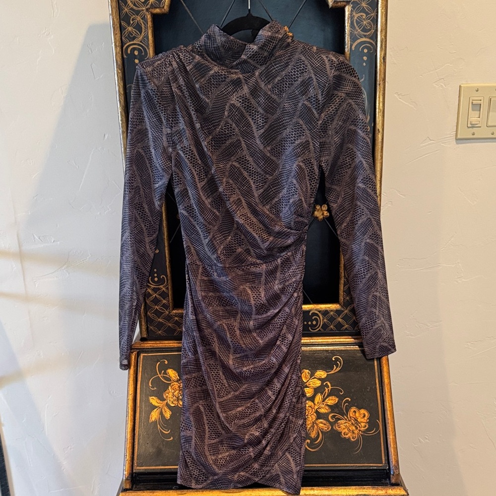 Cinq à Sept Black and Gray Long Sleeve Dress